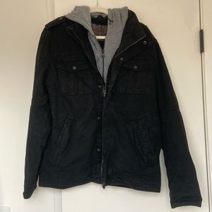 Levi’s Men’s Washed Cotton Hooded Military Jackrt